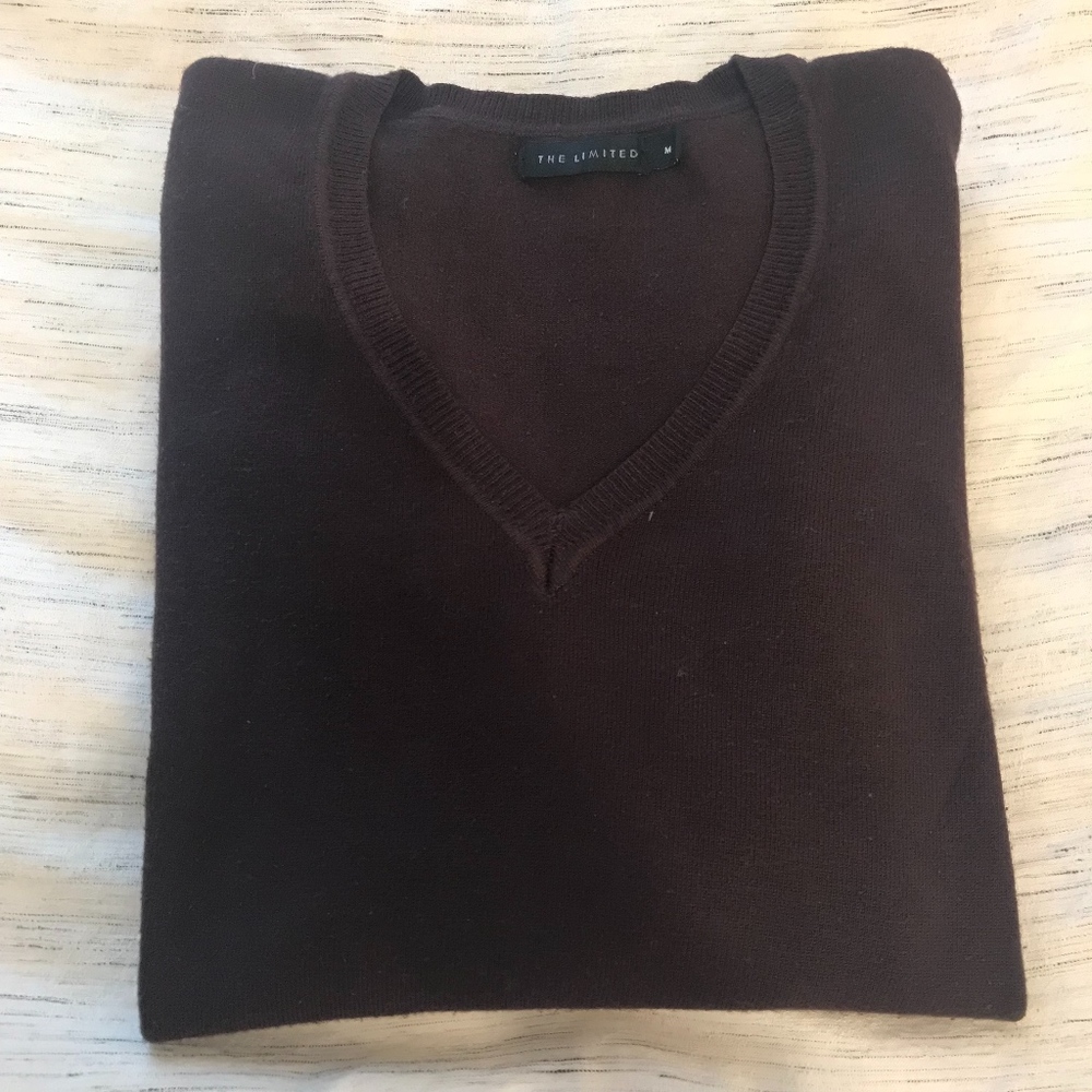 The Limited Dark Brown V-Neck Sweater